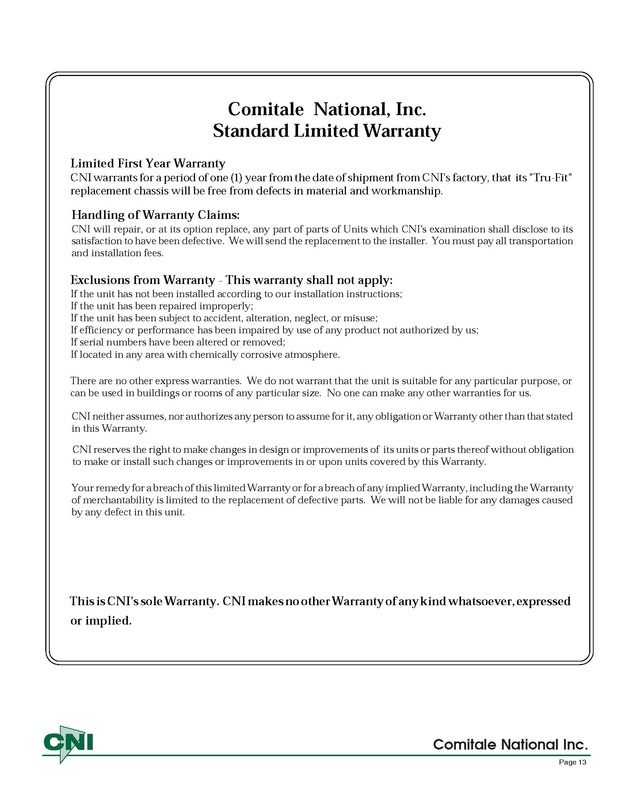 Standard Limited Warranty CNI